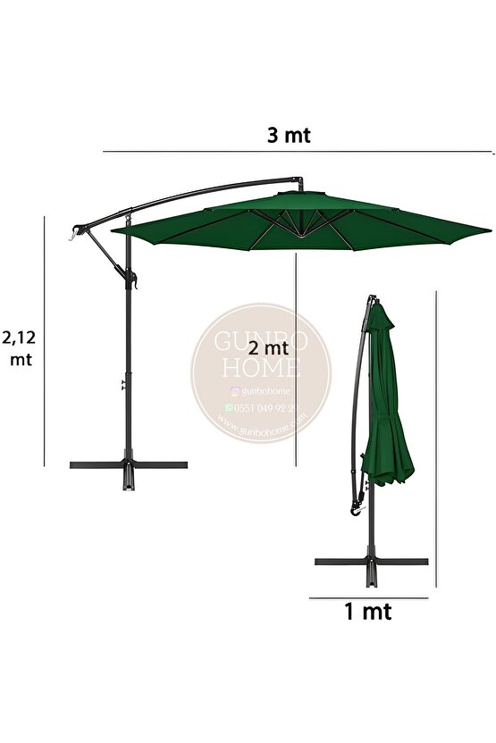3 Mt 8 Kaburga Full Demir 21 Kg Bahçe Şemsiyesi Full Set Havuz Şemsiyesi Büyük Şemsiye