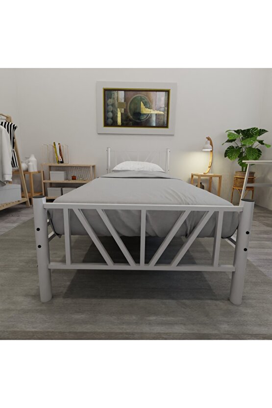 Gardenya Tek Kişilik Metal Karyola A Kalite, Ses Çıkarmaz ,Ölçülü Model Karyola