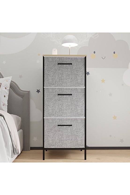 Çocuk Dolabı 3 Çekmeceli Büyük Boy Komodin Sehpa