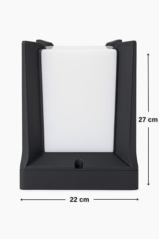 Dekoratif Kare Küp Bahçe Aydınlatma Armatürü | Set Üstü Dış Mekan Lamba | Su Geçirmez Aplik | Siyah