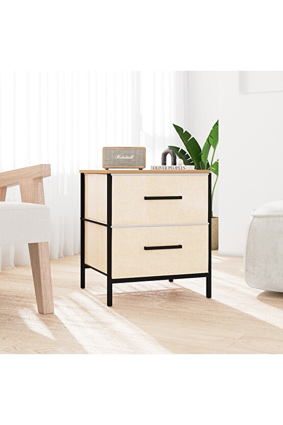 2 Çekmeceli Çok Amaçlı Dolap Komodin Sehpa