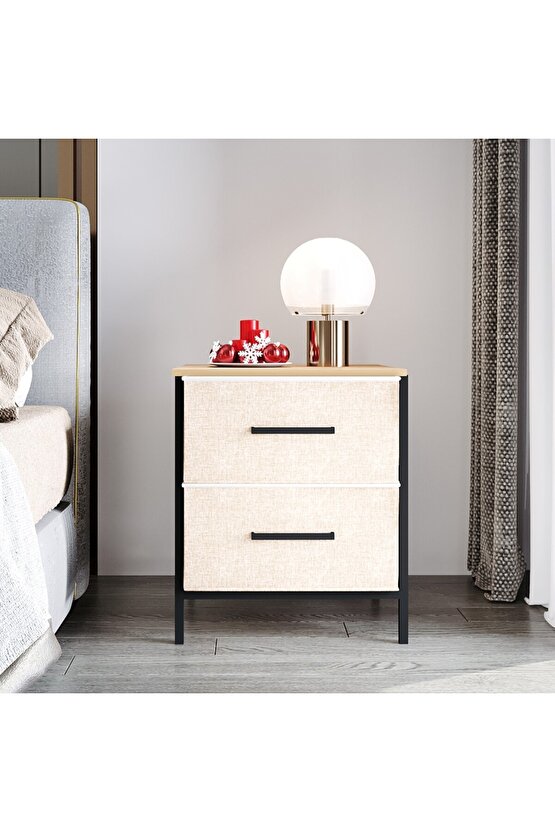 2 Çekmeceli Çok Amaçlı Dolap Komodin Sehpa