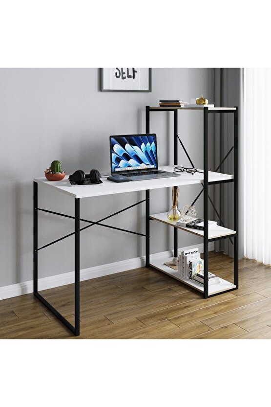 Kitaplıklı Çalışma Masası Bilgisayar Ofis Masası