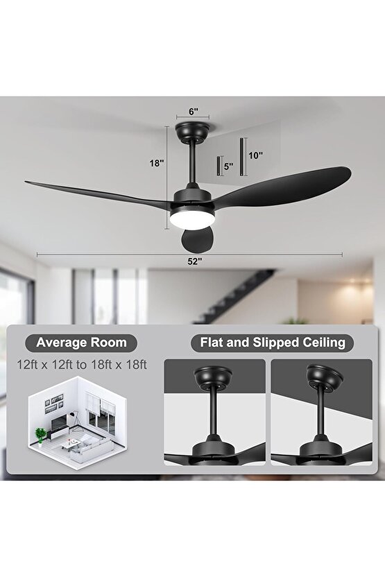 40 Watt, 3 Işık Modlu, 6 Kademeli, Kumandalı, Çok Şık ve Kaliteli Tavan Vantilatörü Ledli Vantilatör