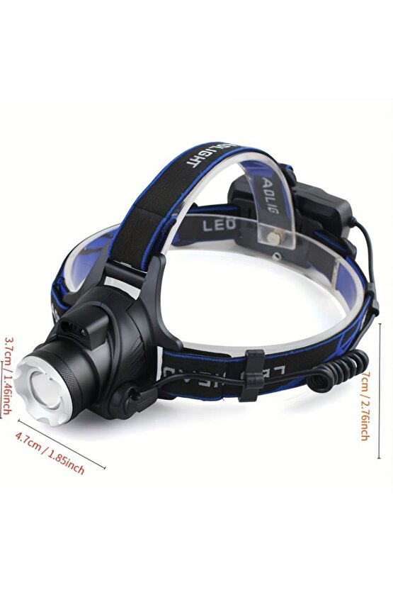 Yüksek Kalite Şarjlı Led Kafa Feneri, 3 Fonksiyonlu Bekçi, Çoban, Kampçı, Balıkcı Çiftci Kafa Feneri