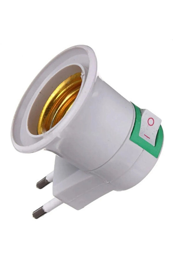 Aç - Kapa Anahtarlı E27 Duylu Fiş, E27 Ampul ve Gece Lambası Takılabilir Anahtarlı Fiş Anahtarlı Duy