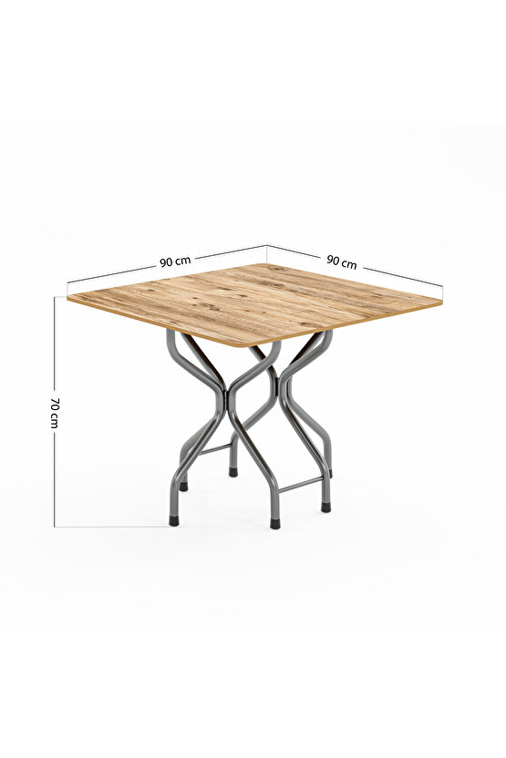 Katlanır Kırma Çam Kare Masa Sandalye Takımı Seti 1385