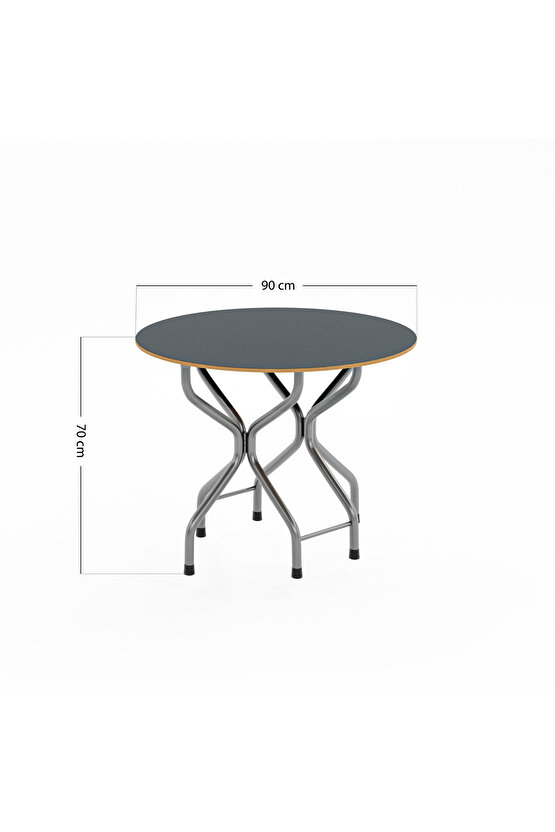 Ticaret Yeni Katlanır Kırma Yuvarlak Siyah Masa