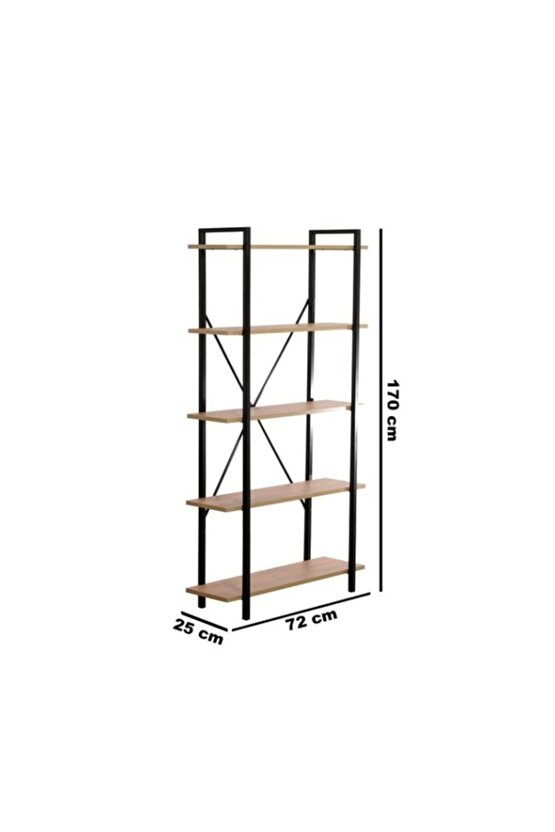 Metal Kitaplık Raf 5 Raflı Kütüphane 1089