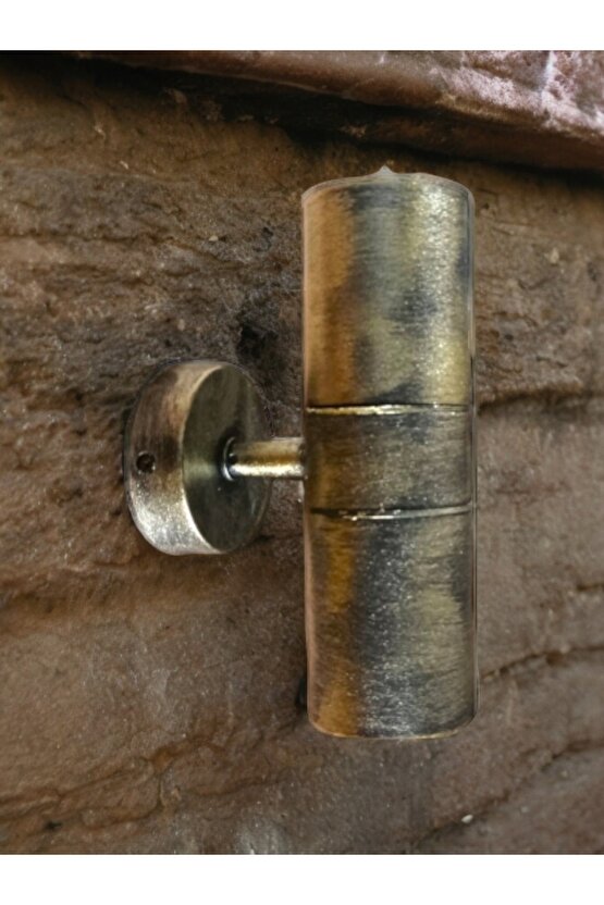 Sarı Eskitme Çift Yönlü Plastik Kasa Gu10 Duy Led Armatür, Yaldız Eskitme Aplik (Ampuller Hariç)