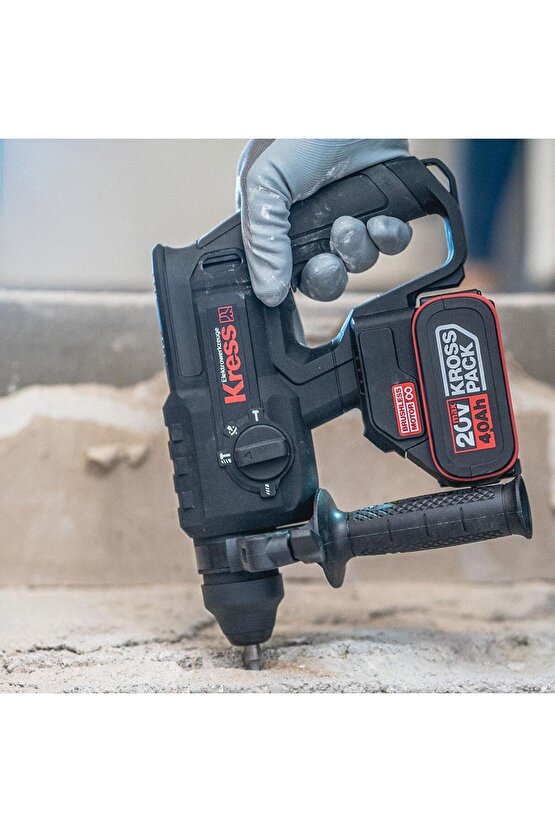 KU390.4 20Volt 4.0Ah. 2.0J Li-ion Çift Akülü Şarjlı Kömürsüz Profesyonel SDS-Plus Pnömatik Kır