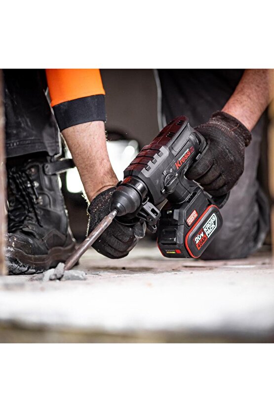 KU390.4 20Volt 4.0Ah. 2.0J Li-ion Çift Akülü Şarjlı Kömürsüz Profesyonel SDS-Plus Pnömatik Kır