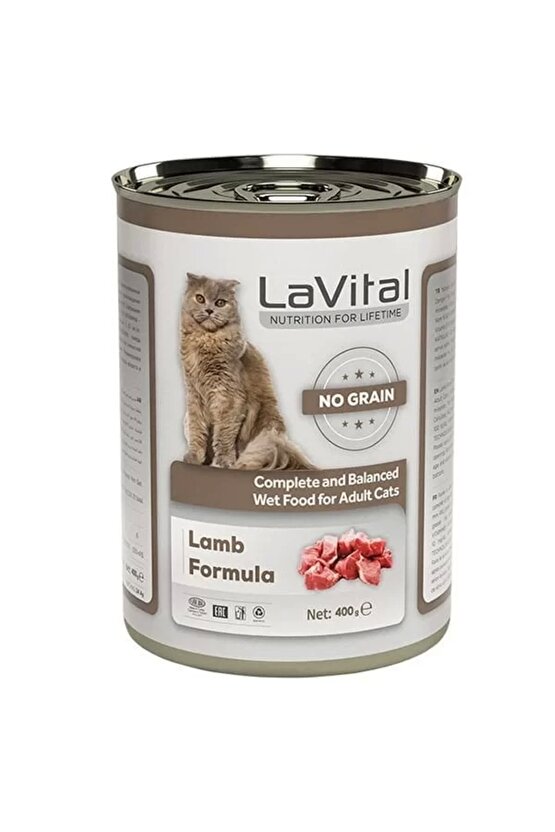 Lavital Adult Tahılsız Kuzu Etli Yetiskin Konserve Kedi Maması 1 Adet 400 Gr