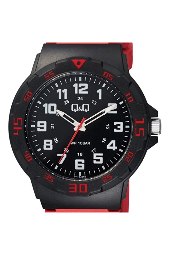 Kırmızı Erkek Kol Saati Silikon 10atm Su Geçirmez Japan Quartz Vr18j013y