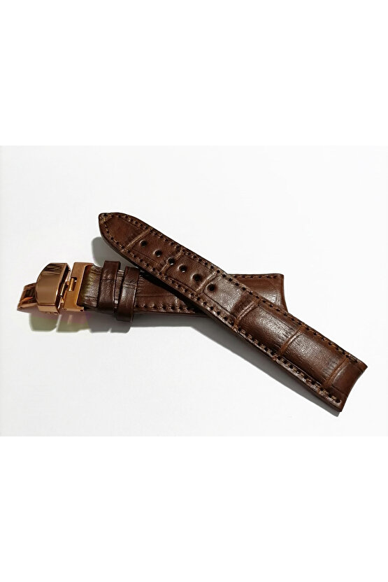 &Hertür Saate &Uygun  Kelebek  Toka  24 MM  kahve kordon   (194)  rose toka