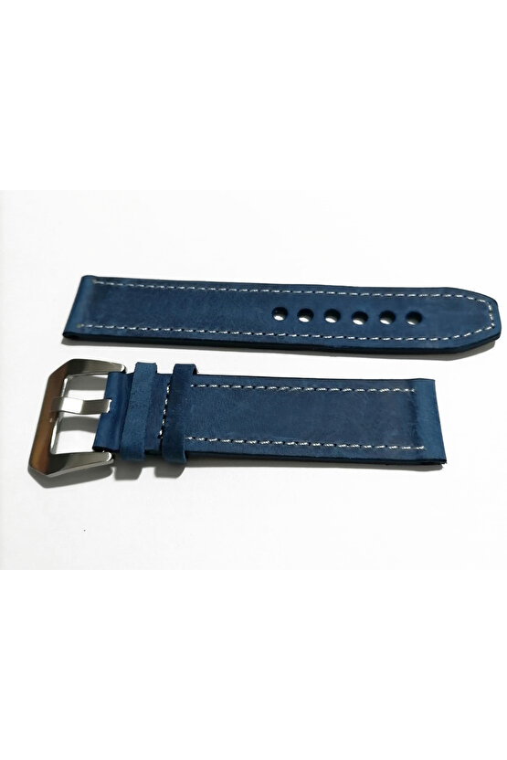 & Fosil  Uyumlu &Her Saate Uyumlu greyzi  Deri Saat Kordonu 22  mm  (66 ) Mavi