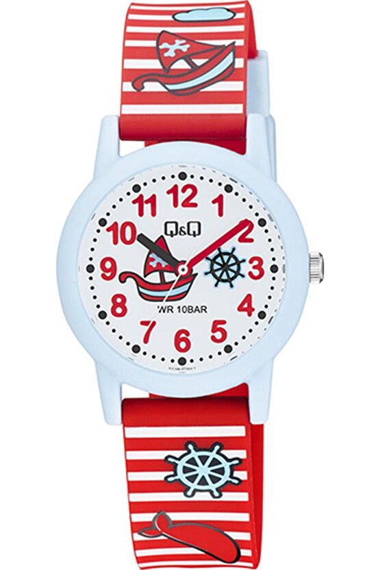 Qq V23a-018vy Suya Dayanıklı Kırmızı Çocuk Kol Saati