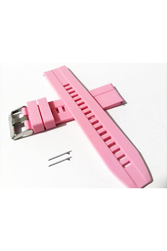 22 mm akıllı pimli silikon kayış (1) pembe