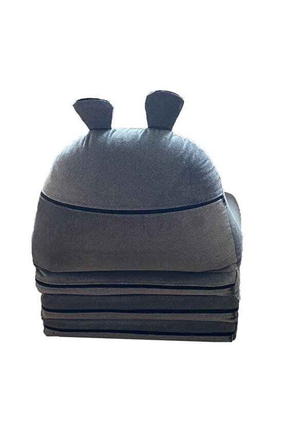 Katlanabilir Bebek-çocuk Koltuğu Sandalye Portatif Yatak Puf Hardal Panda