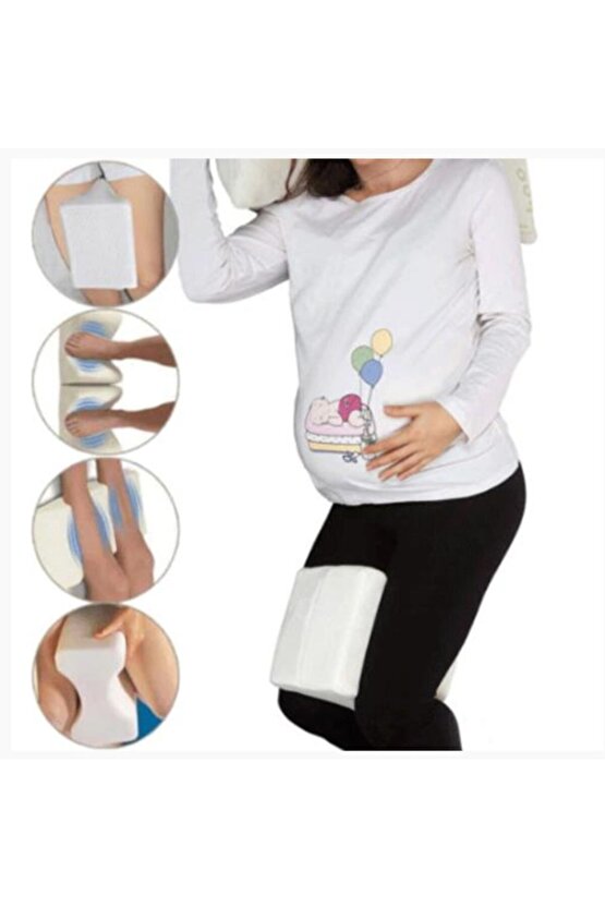 Ortopedik Bacak Arası Yastık Minderi Beyaz, Rahat ve Destekleyici Tasarım