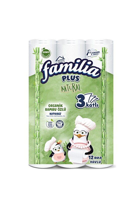 Famılıa Plus Natural 3 Katlı Kağıt Havlu 12