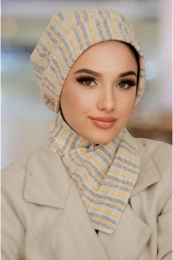 Kemik Çizgili Tesettür Bere Ve Etol Takım