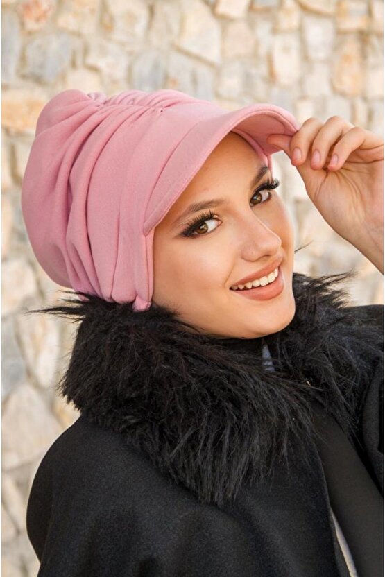 Pudra Kışlık Tesettür Şapka
