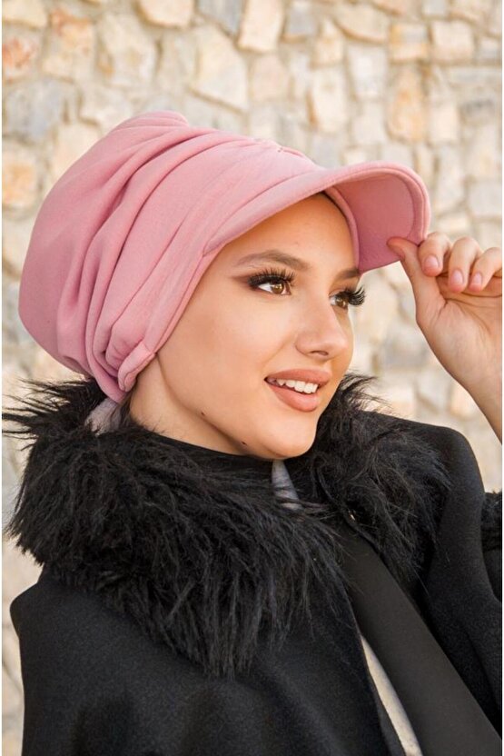 Pudra Kışlık Tesettür Şapka