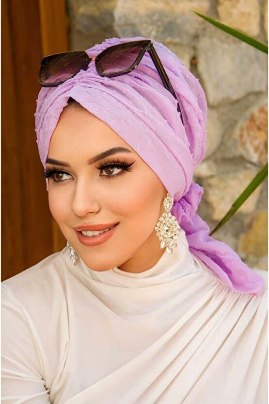 Lila Ponpon Tokalı Bone