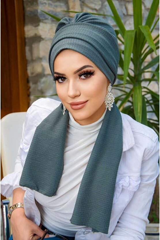 Nefti Yeşil Krınkıl Atkılı Bone