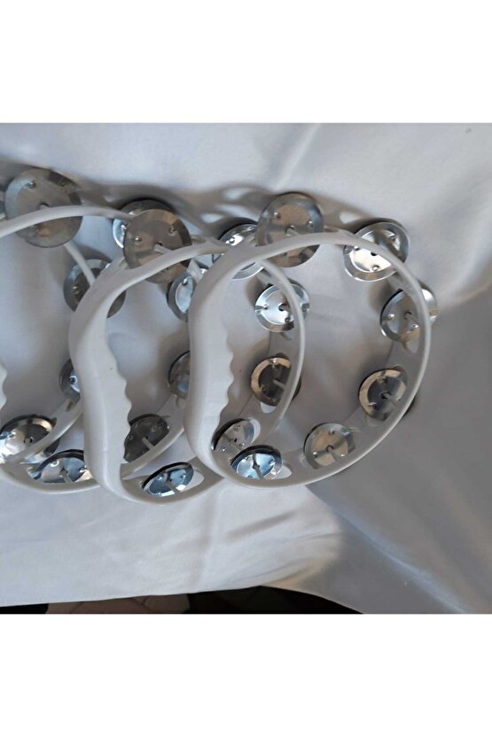 Toptan Fiyatına Beyaz Tef 5 Adet Plastik Def Zilli Tef Toptan Satılık Tefler