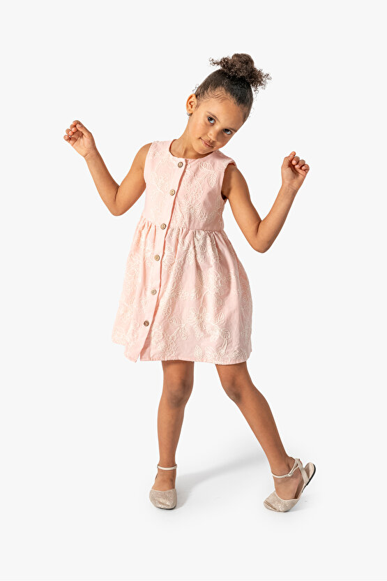 Kız Bebek Kız Çocuk Doğum Günü Parti Düğün Elbise Kısa Kol Kolsuz Astarlı