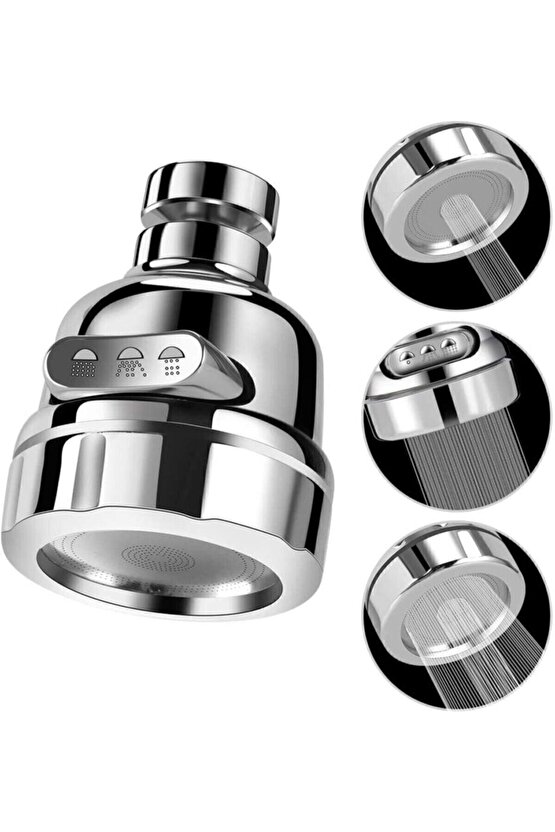 Tasarruflu Oynar Başlık Krom 3 Fonksiyonlu Musluk Başlığı 77krbşs89