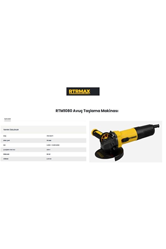 Rtm1080 Taşlama Makinesi