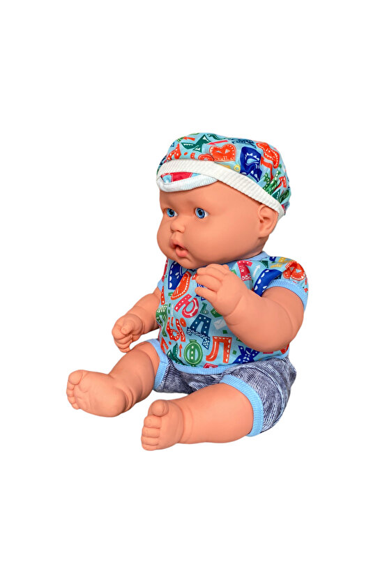 Tombul Türkçe Konuşan Kel Şapkalı Et Bebek Oyuncak (40 CM)