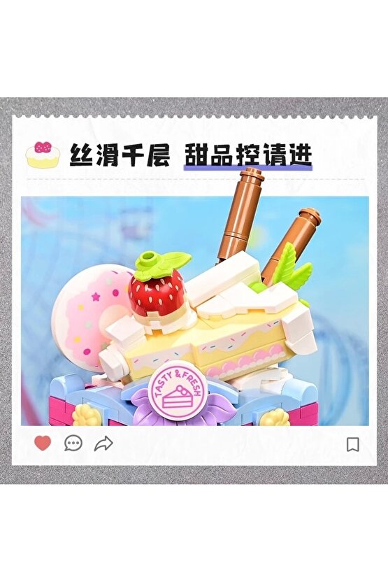 Mikro Blok Kapkek Dükkanı 350 Parça - Lego Setleri - Keeppley Mini Lego - Cup Cake Lego - Keeppley L