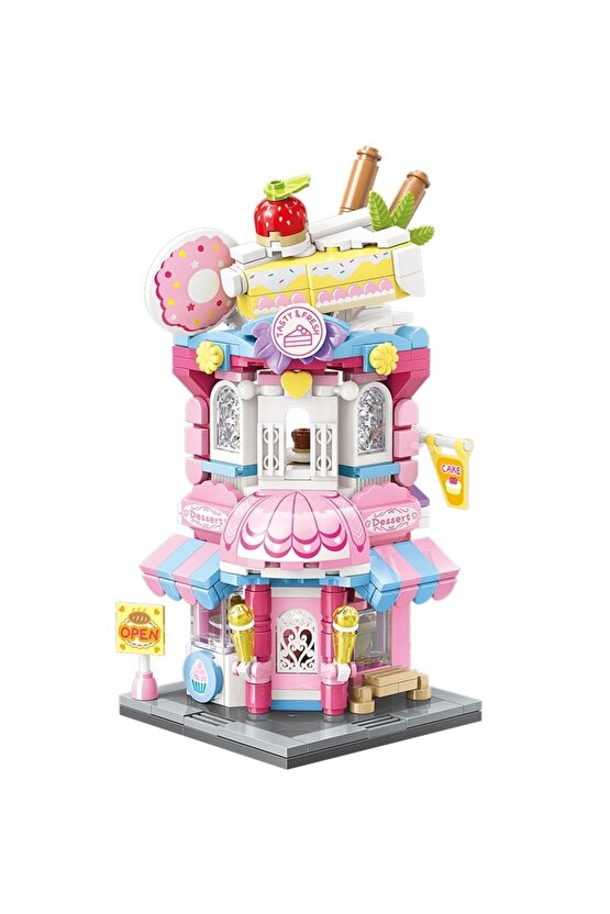 Mikro Blok Kapkek Dükkanı 350 Parça - Lego Setleri - Keeppley Mini Lego - Cup Cake Lego - Keeppley L