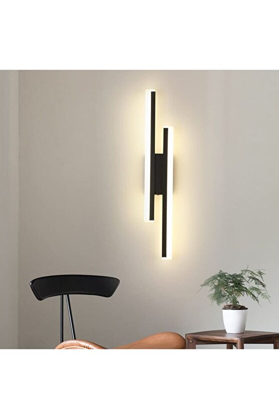 2 Adet Elektrikle Çalışır, 12 Watt , 3000 Kelvin Gün Işığı Led Aplik, İç Merkan Led Duvar Armatürü