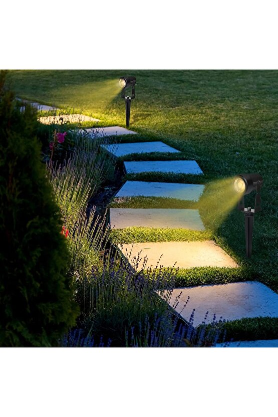 Alüminyum Gövde Gu10 Duy Kazıklı ve Duvar Konsollu Bahçe, Çiçek, Peyzaj, Ağaç Armatürü (Ampul Hariç)