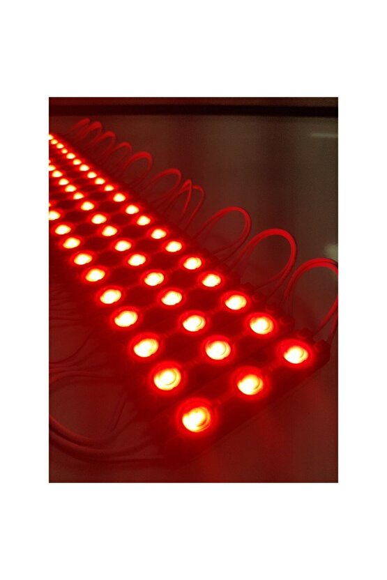 20 Adet 5 Watt Kırmızı Işık IP65 Modül Led, 10 Adet Magnetli, Çok Kaliteli Kırmızı Işık Modül Led