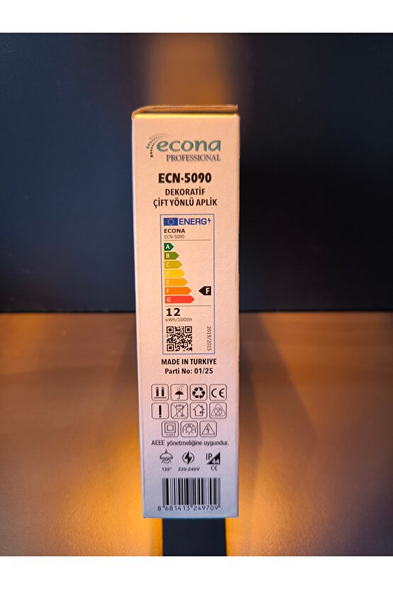 ÇİFT YÖNLÜ DEKORATİF DUVAR APLİK 12WATT AMBER RENK