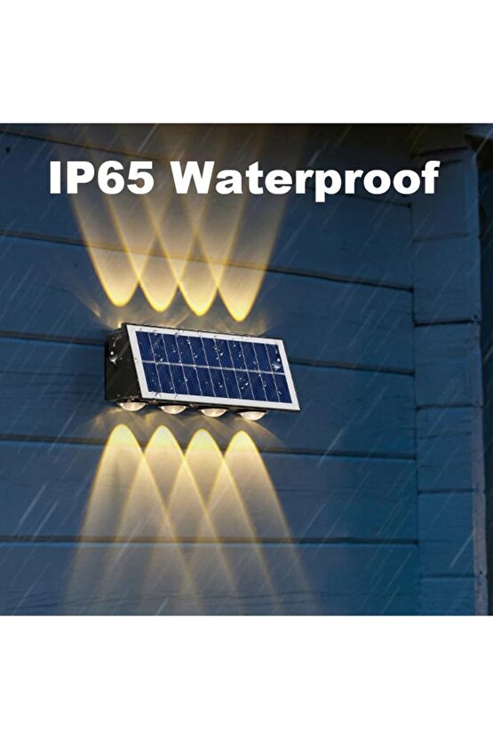 2 Adet 20 Watt, Güneş Enerjisi İle Çalışır Çok Kaliteli Dış Mekan Led Aplik Solar Bahçe Duvar Aplik