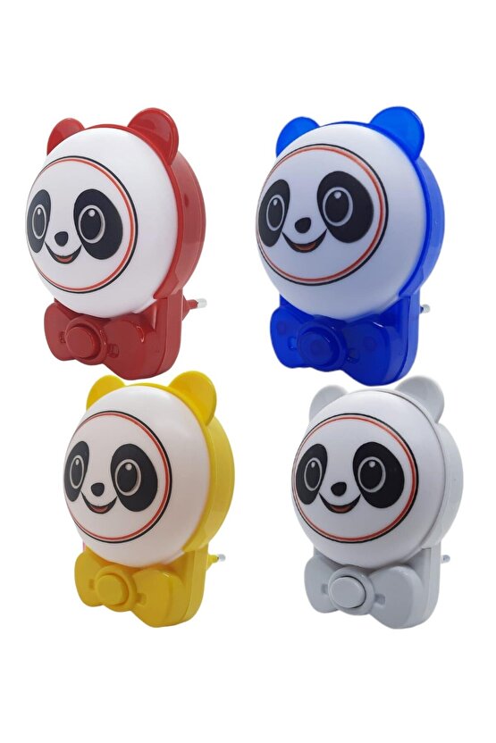 Sevimli Panda Bebek Çocuk Odası Gece Lambası, Prize Tak Çalıştır Anahtarlı, 2 Watt Beyaz Işık Ledli