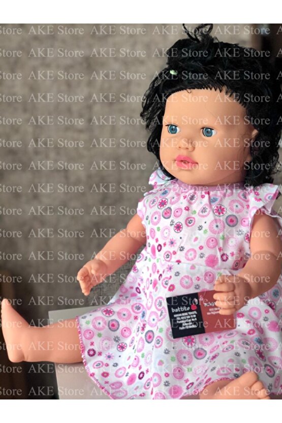 Türkçe Konuşan Siyah Saçlı Kız Et Bebek 60 Cm