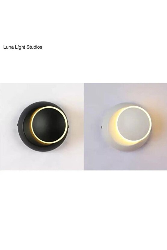 2 Adet Elektrikle Çalışır, BEYAZ ve SİYAH Alüminyum Kasa, Modern Aplik, 6 Watt Günışı Led Armatür