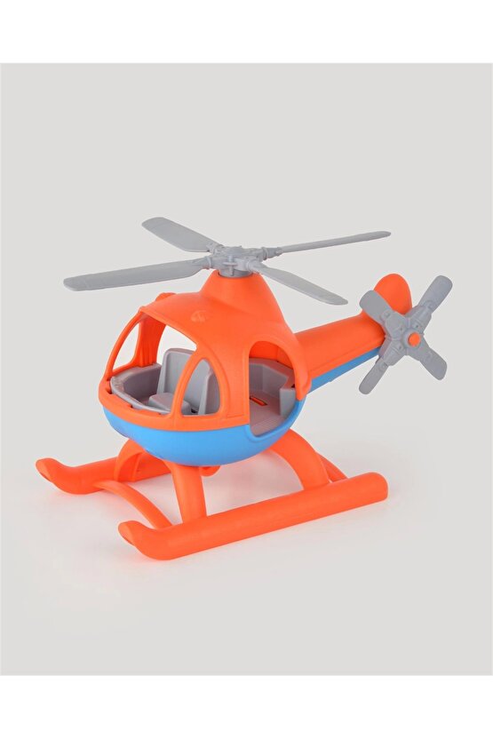 Lüx Turuncu Büyük Helikopter - Plastik Helikopter - Kırılmaz Oyuncak - Kırılmaz Helikopter - Helikop