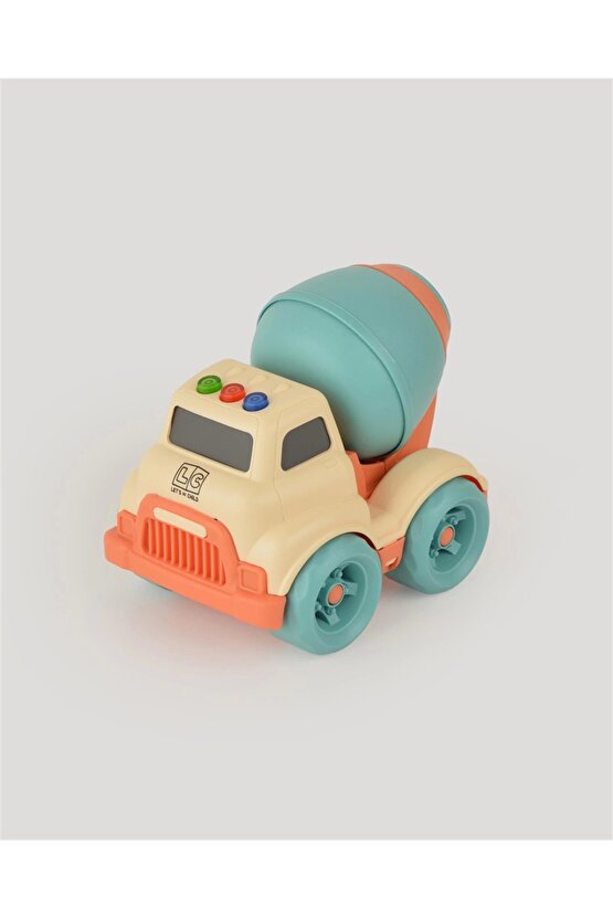 Lüx Bej Sesli Ve Işıklı Minik Mikser - Plastik Mikser - Kırılmaz Oyuncak - Kırılmaz Çimento Mikser -