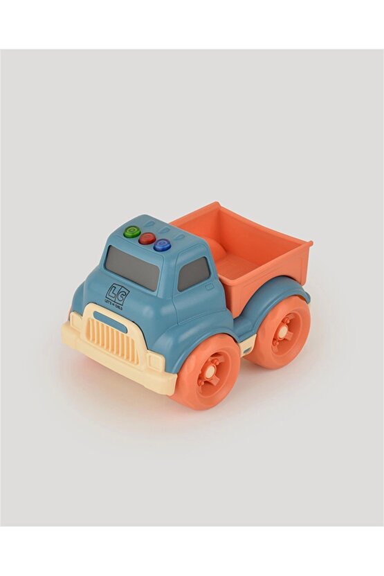 Lüx Turkuaz Sesli ve Işıklı Minik Pikap - Plastik Kamyon - Kırılmaz Oyuncak - Kırılmaz Pikap - Işıkl