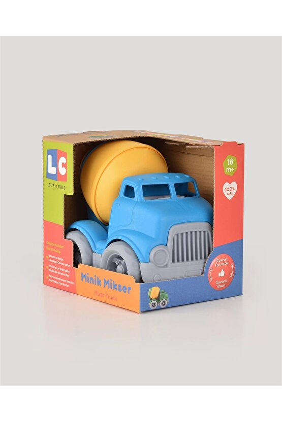 Lüx Mavi Minik Mikser - Plastik Mikser - Kırılmaz Oyuncak - Kırılmaz Çimenyo Kamyon - Çimento Arabas