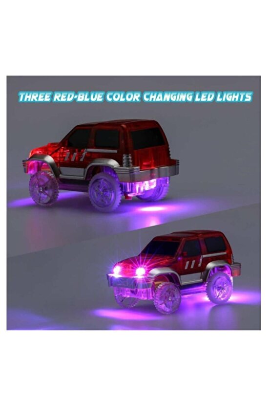 Kl-kayyum Oyuncak Magic Tracks Hareketli Raylar 384 Parça 2 Işıklı Arabalı Oyuncak Yarış Parkuru